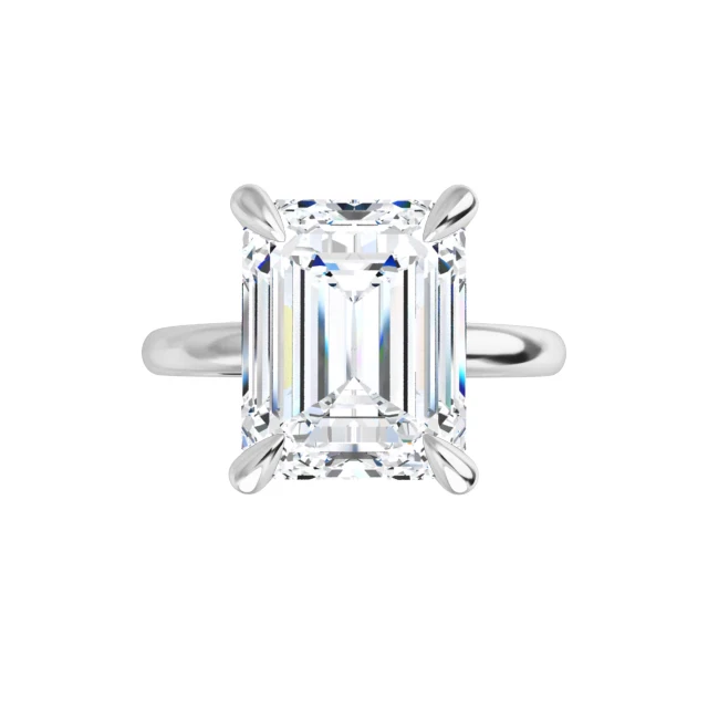 Tim & Co. Platinum Emerald Solitaire Engagement Ring