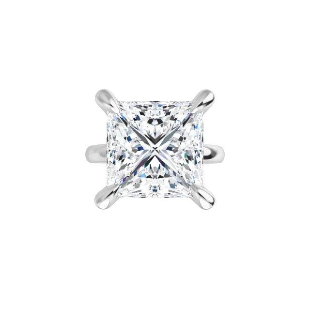 Tim & Co. Platinum Square Solitaire Engagement Ring