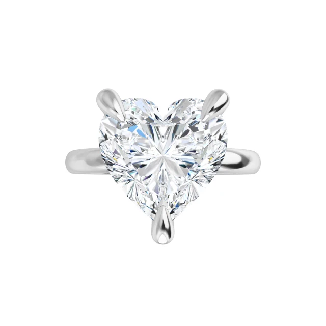 Tim & Co. Platinum Heart Solitaire Engagement Ring