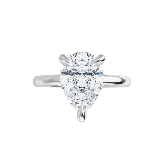 Tim & Co. Platinum Pear Solitaire Engagement Ring