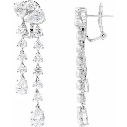 Tim & Co. White Gold Lab-Grown Diamond Dangle Earrings