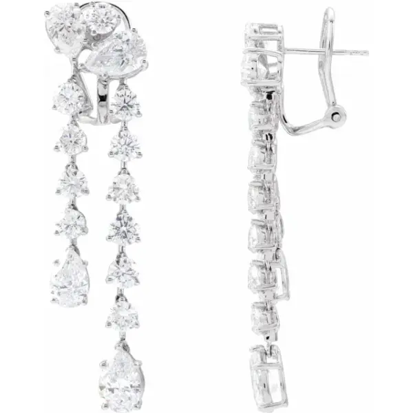 118523930 Tim & Co. White Gold Lab-Grown Diamond Dangle Earrings