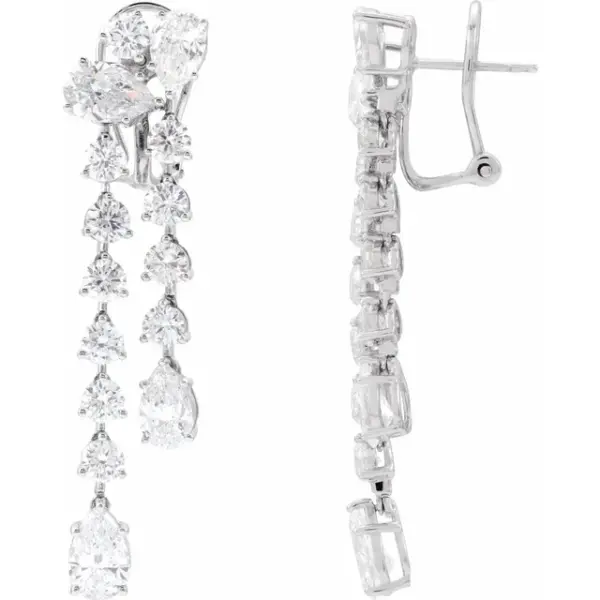 118523932 Tim & Co. White Gold Lab-Grown Diamond Dangle Earrings