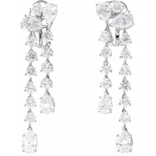 118588781 Tim & Co. White Gold Lab-Grown Diamond Dangle Earrings