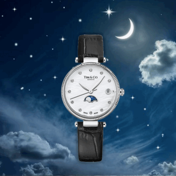 4 TIM & CO. MOONPHASE AND DATE LADIES WATCH