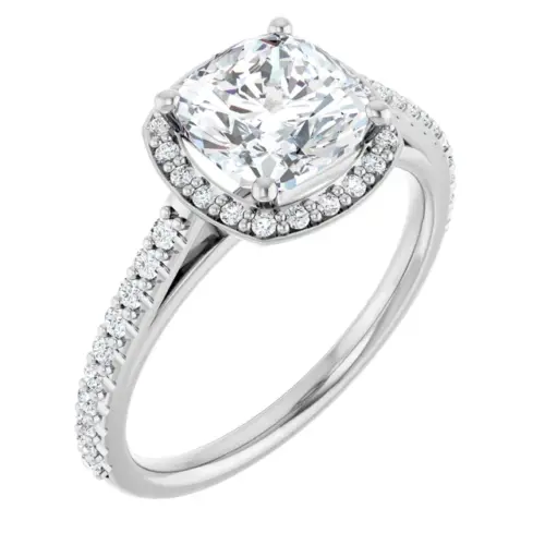 Tim & Co. Platinum Natural Diamond Halo Ring
