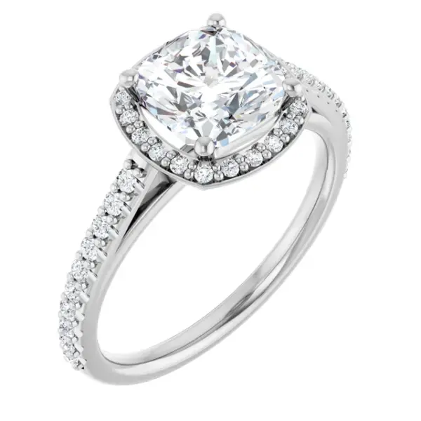 73179722 Tim & Co. Platinum Natural Diamond Halo Ring