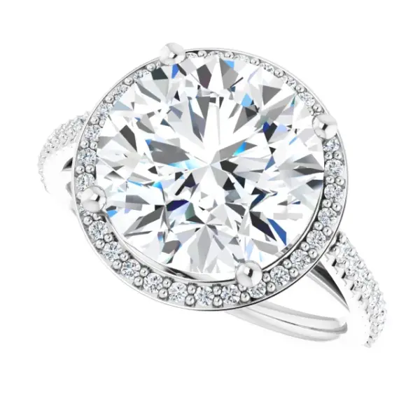 73180789 Tim & Co. Platinum Natural Diamond Halo Ring