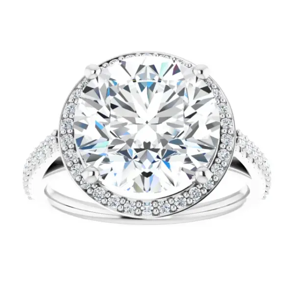 73180852 Tim & Co. Platinum Natural Diamond Halo Ring