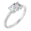 Tim & Co. Platinum Natural Diamond Two-Stone Ring — Emerald & Round