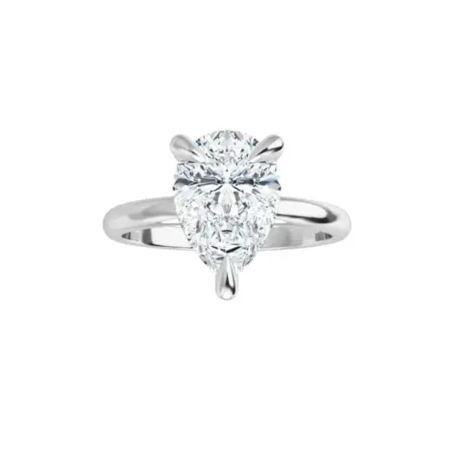 Tim & Co. Platinum Pear Solitaire Engagement Ring