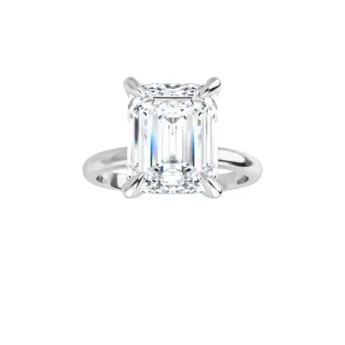 Tim & Co. Platinum Emerald Solitaire Engagement Ring