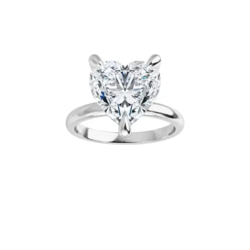 Tim & Co. Platinum Heart Solitaire Engagement Ring